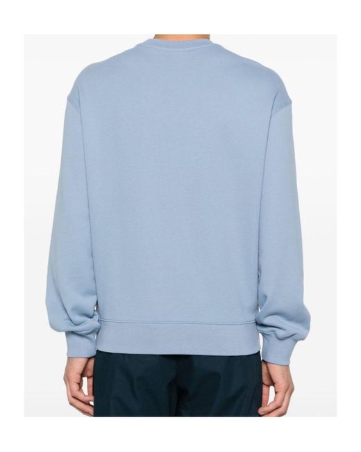 Maison Kitsuné Blue Fox-Embroidered Cotton Sweatshirt for men