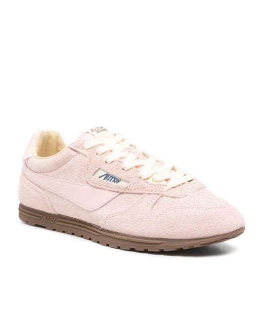 Autry Pink Windspin Low-Top Sneakers