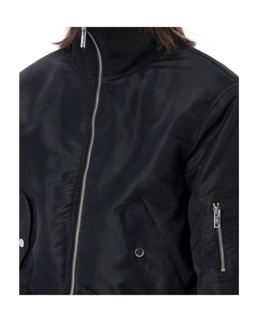 Frankie Shop Black Zip-Up Bomber Jacket
