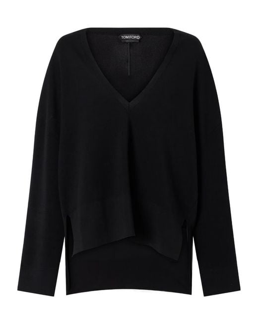 Tom Ford Black Cropped Wool Sweater