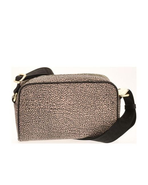 Borbonese Brown Zipped Small Camera Bag