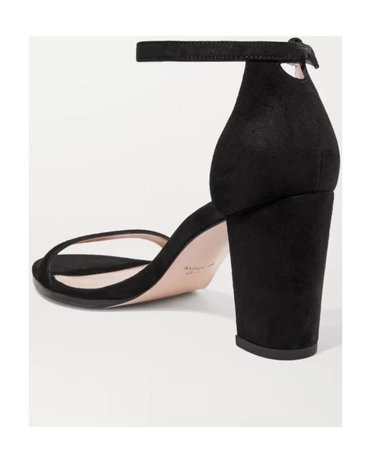 Stuart Weitzman Black Nearlynude Strap Sandals