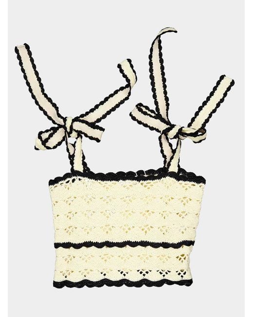 Zimmermann White Aster Crochet Top