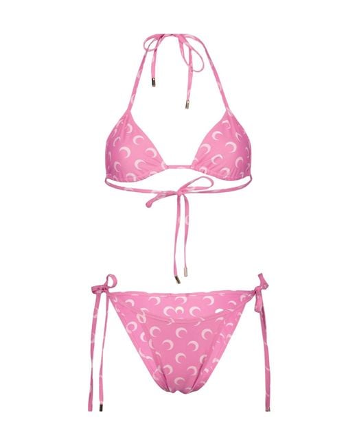MARINE SERRE Pink Bikini Set