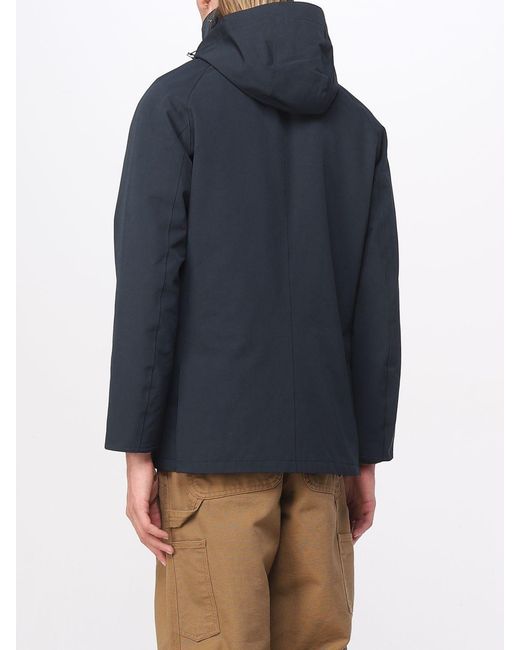Barbour Blue Button-Up Hooded Jacket for men