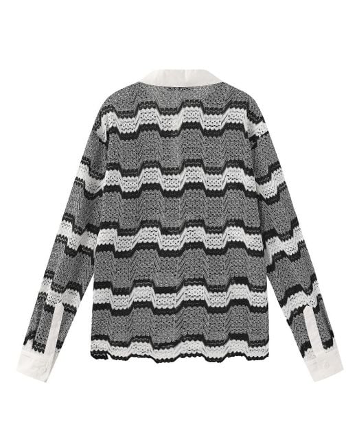 Marissa Chiara Gray Striped Polo Shirt for men