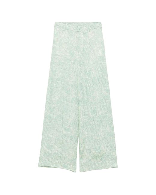 Pt Pantaloni Green Pt Torino Patterned Wide Leg Pants