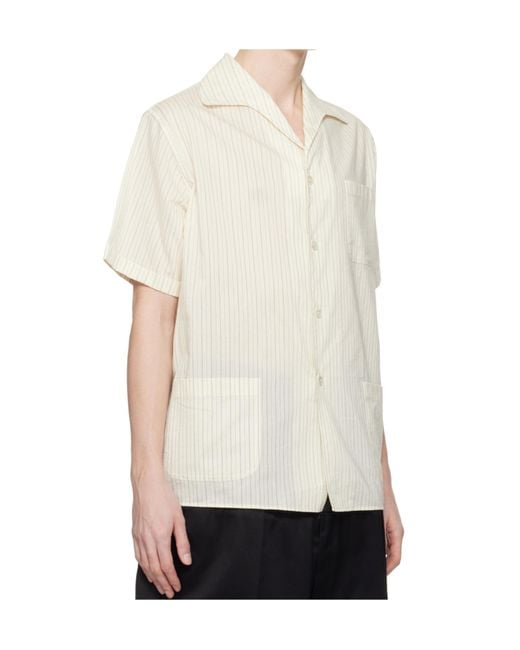 Maison Margiela White Short-Sleeve Silk Shirt for men