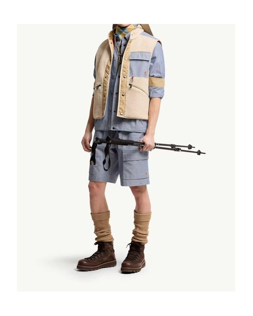 Moncler Natural Grenoble Logo-Patch Button-Up Gilet for men
