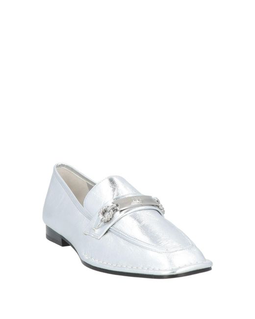 Tory Burch White Leather Loafers