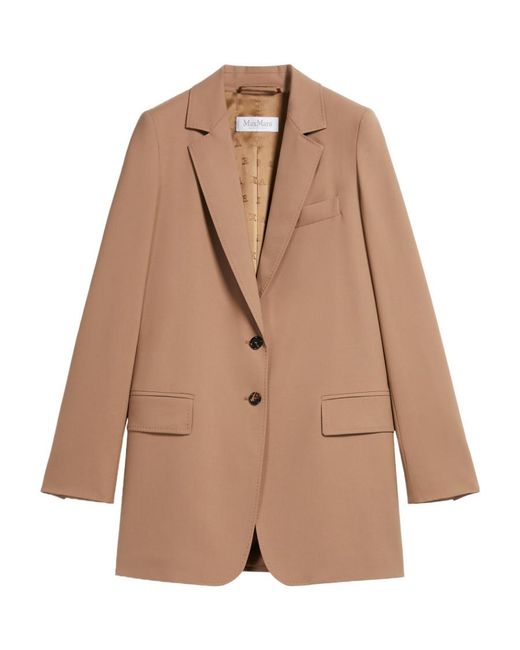 Max Mara Brown Single-Breasted Wool Blazer