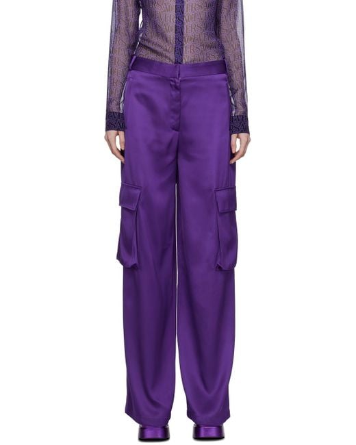 Versace Purple Wide-Leg Cargo Pants