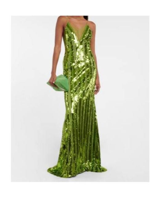 Galvan Green Kate Sequined Gown