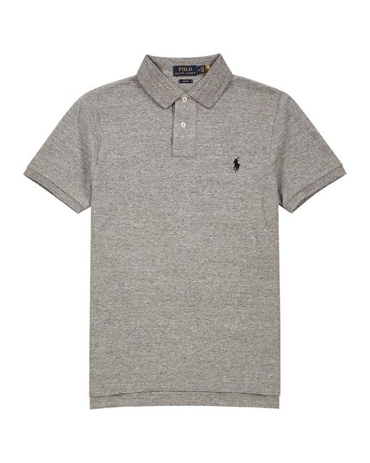 Polo Ralph Lauren Gray Slim Piqué Cotton Polo Shirt for men