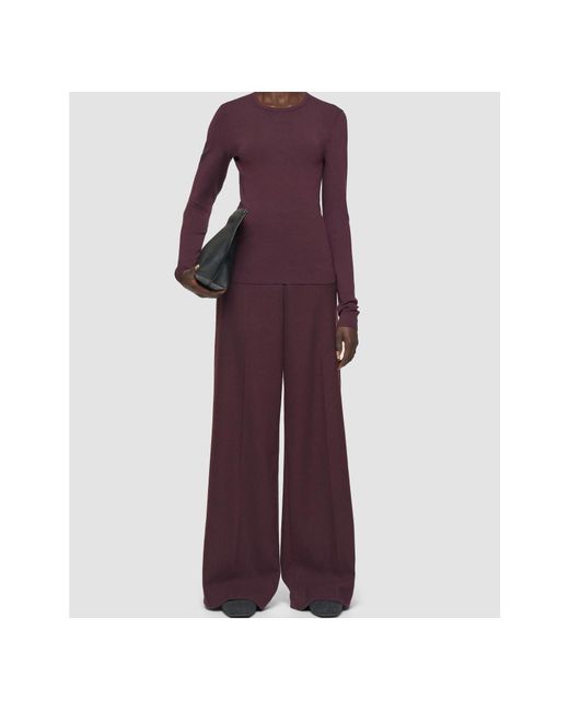 Joseph Purple Long-Sleeve Round-Neck Sweater