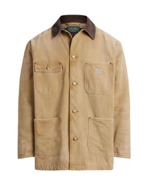 Polo Ralph Lauren Natural Corduroy-Collar Canvas Jacket for men