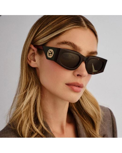 Gucci White Eyewear Gg1664S Rectangular Sunglasses