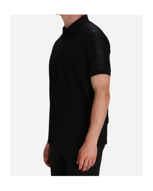 Karl Lagerfeld Black Short-Sleeved Polo Shirt for men