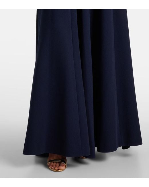 Emilia Wickstead Blue Malinda High-Neck Gown