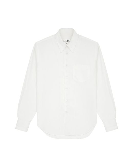 MM6 by Maison Margiela White Cut Out Detailed Buttoned Shirt