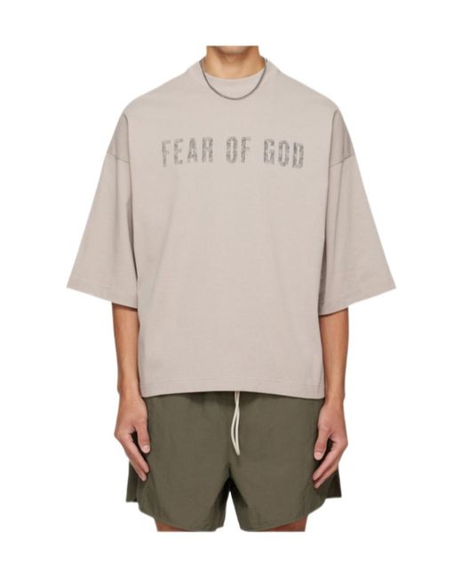 Fear Of God Gray Drop-Shoulder T-Shirt for men