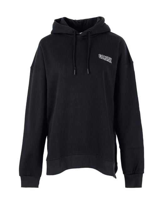 Ganni Blue Oversized Hooded Sweatshirt