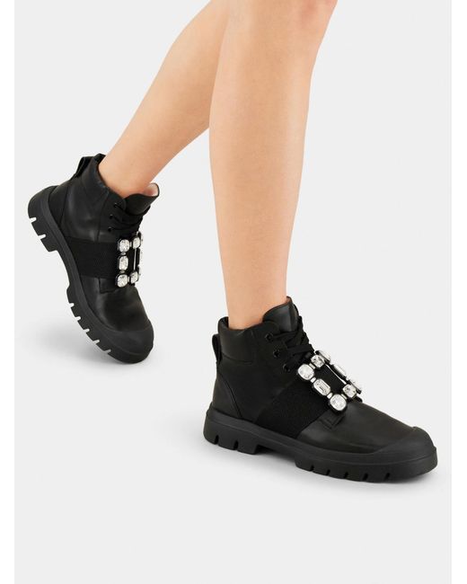 Roger Vivier Black Tie Buckle Boots