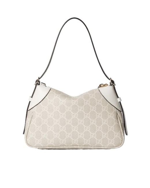 Gucci Natural Gg Emblem Small Shoulder Bag