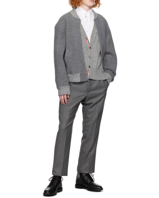 Thom Browne Gray Super 120 Tailored Trousers for men