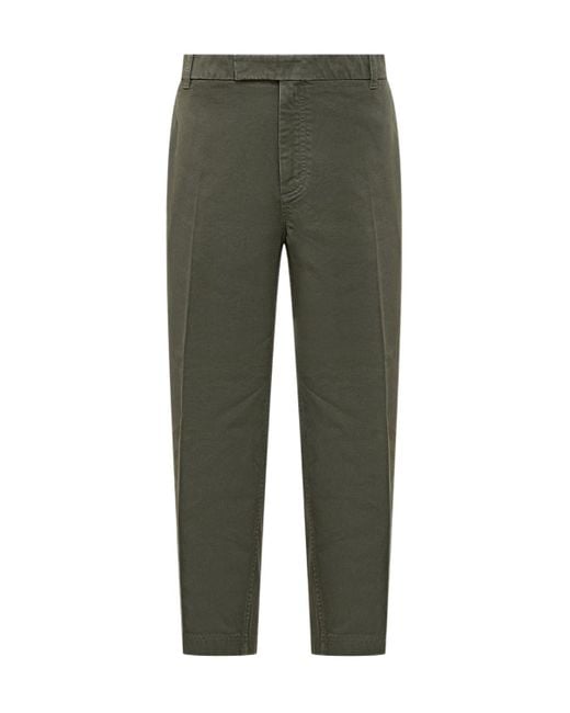 Thom Browne Green Twill-Weave Cotton Trousers for men