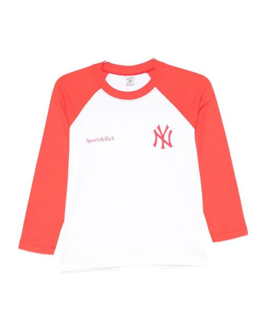 Sporty & Rich Red Long-Sleeved T-Shirt