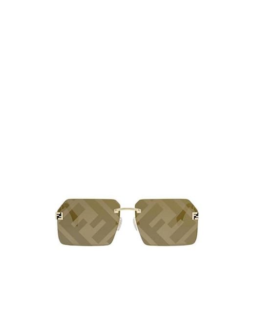 Fendi Green Eyewear Square Frame Sunglasses for men