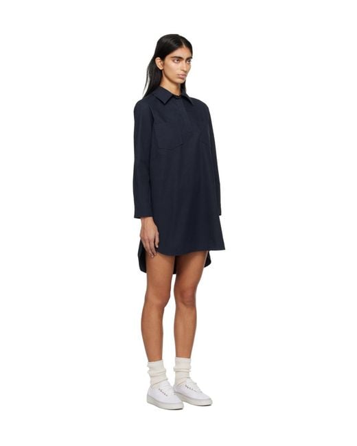 A.P.C. Blue Angela Long-Sleeved Dress