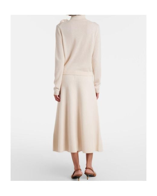 Jardin Des Orangers White Wool And Cashmere Midi Skirt