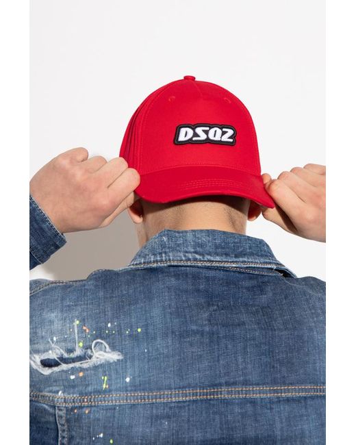 DSquared² Logo Embroidered Curved Peak Cap for men