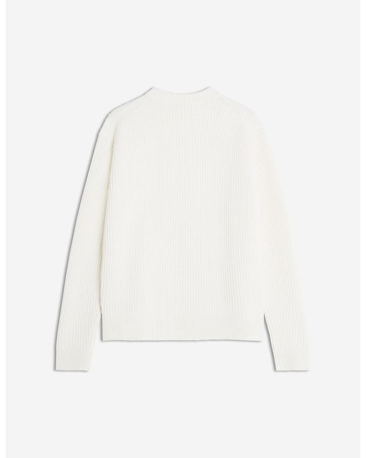 Maison Kitsuné White Maison Kitsuné Fox Head Ribbed Jumper for men