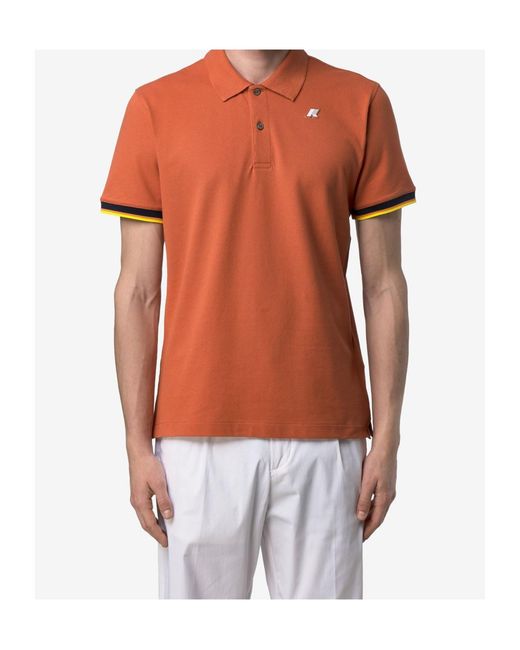 K-Way Orange Tipped Trim Polo Shirt for men