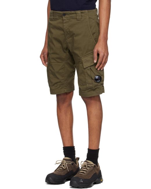C P Company Brown Cargo Shorts for men