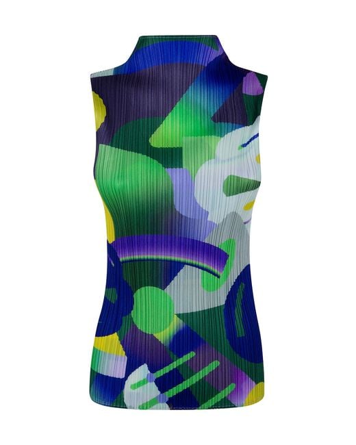 Pleats Please Issey Miyake Green Pleats Please Issey Miyake Playground Top