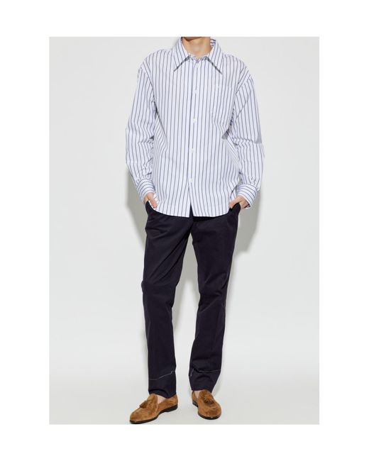 Brioni Blue Pienza Straight-Leg Pants for men