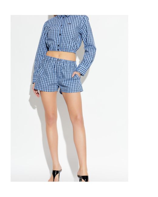 Vetements Blue Plaid Copped Shirt