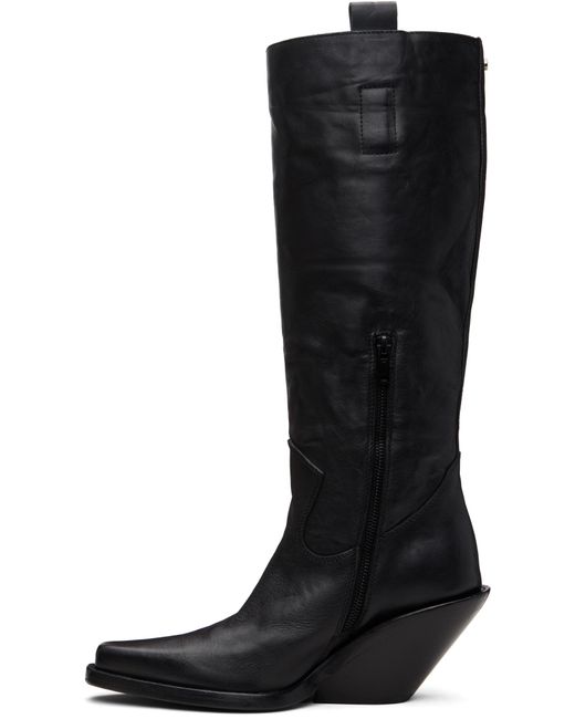 Ann Demeulemeester Black Lidar Western Tall Boots