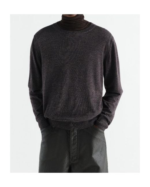 Lemaire Black Crew-Neck Sweater for men
