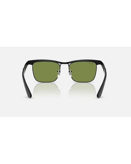 Ray-Ban Green Wayfarer Deluxe Rectangular Sunglasses for men