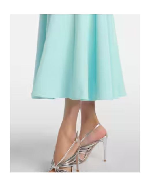 Roland Mouret Blue Floral Appliqué One-Shoulder Dress