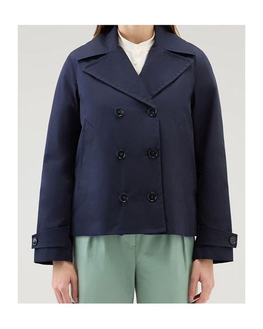 Woolrich Blue Best Cotton Peacoat Havice