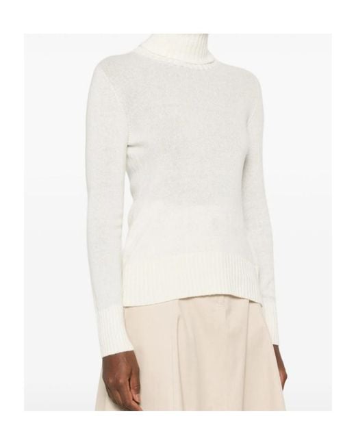 Aragona White Turtleneck Sweater