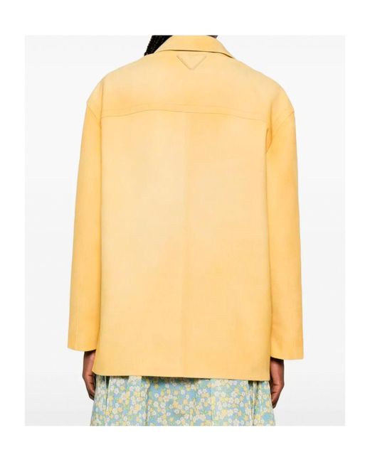 Prada Yellow Suede Caban Jacket