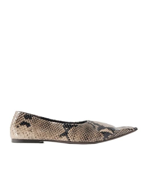 Khaite White Pointed-Toe Flat Shoes