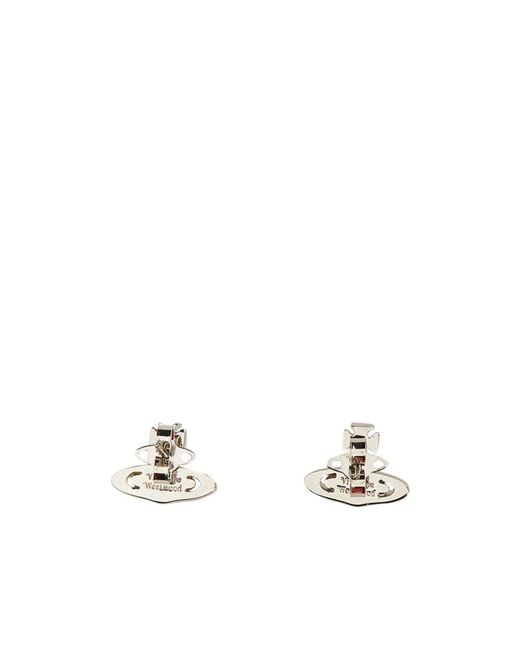 Vivienne Westwood White Orb Plaque Embellished Earrings